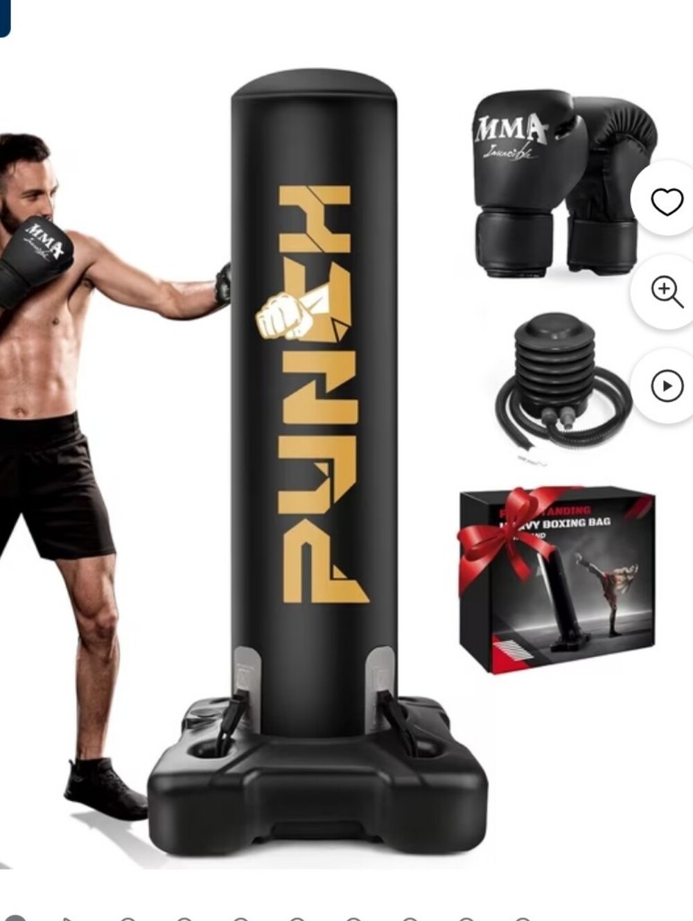 Freestanding Punching Bag for Adults, Heavy Boxing Bag with Stand Kickboxing Bag
